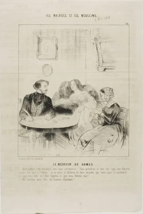 Framed Print : The Ladies Doctor (plate 23), 1843. Creator: Charles Emile Jacque Framed Print : The Ladies Doctor (plate 23), 1843. Creator: Charles Emile Jacque
