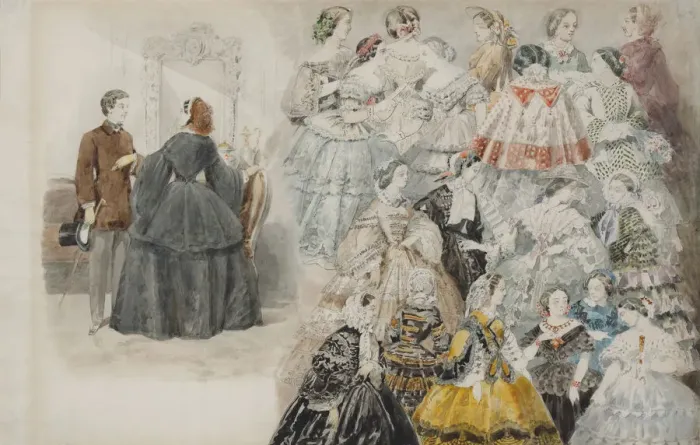 Framed Print : Ladies Fashion, End 1840s Framed Print : Ladies Fashion, End 1840s