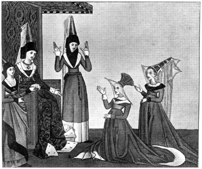 Framed Print : Ladies headdresses, 15th century, (1910) Framed Print : Ladies headdresses, 15th century, (1910)