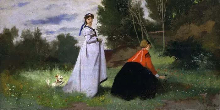 Framed Print : Two ladies in a landscape, 1867. Creator: Feuerbach, Anselm (1829-1880) Framed Print : Two ladies in a landscape, 1867. Creator: Feuerbach, Anselm (1829-1880)