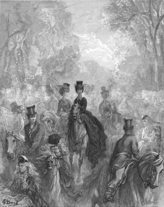 Framed Print : The Ladies Mile, 1872. Creator: Gustave Doré Framed Print : The Ladies Mile, 1872. Creator: Gustave Doré