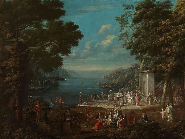 Ladies Outing at Hünkâr Iskelesi along the Bosporus, c.1720-c.1737. Creator: Jean Baptiste Vanmour