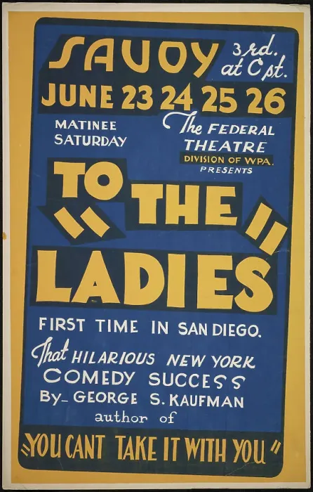 Framed Print : To the Ladies, San Diego, 1938. Creator: Unknown Framed Print : To the Ladies, San Diego, 1938. Creator: Unknown