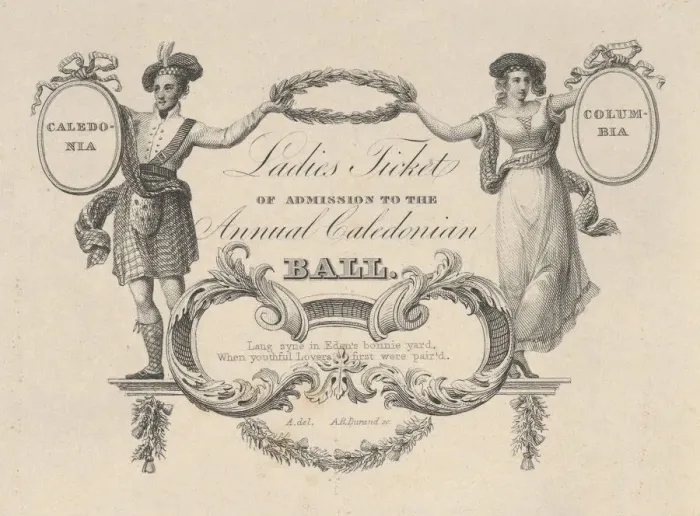 Framed Print : Ladies Ticket of Admission to the Annual Caledonian Ball, 1824 Framed Print : Ladies Ticket of Admission to the Annual Caledonian Ball, 1824