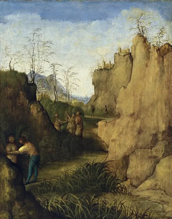 Framed Print : Ladon and Syrinx, 1510. Creator: Giovanni Agostino da Lodi Framed Print : Ladon and Syrinx, 1510. Creator: Giovanni Agostino da Lodi