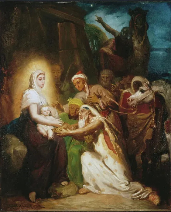 Framed Print : L'Adoration des Mages, 1856. Creator: Theodore Chasseriau Framed Print : L'Adoration des Mages, 1856. Creator: Theodore Chasseriau
