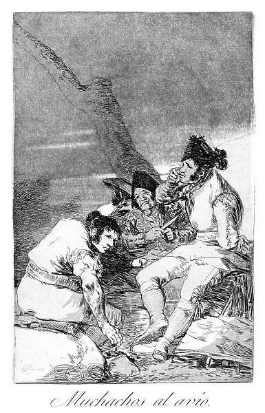 Lads making ready, 1799. Artist: Francisco Goya