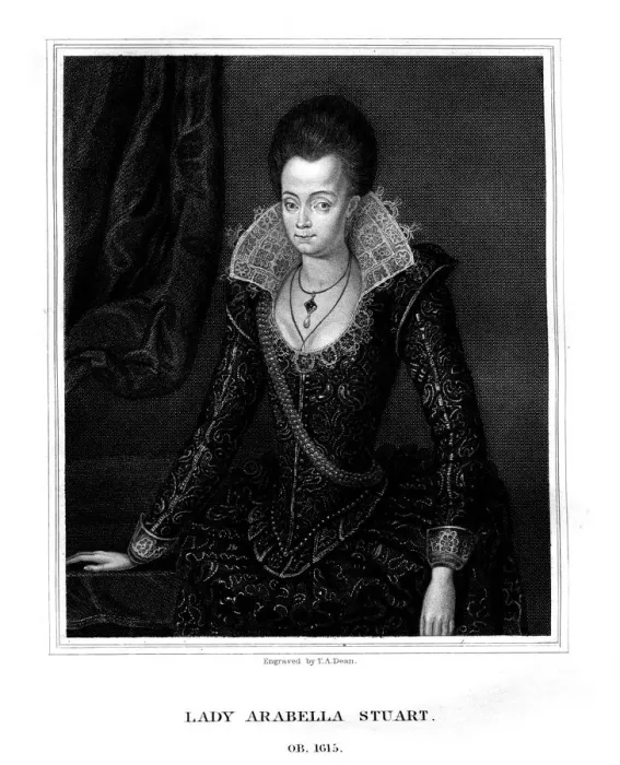 Framed Print : Lady Arabella Stuart, Duchess of Somerset, (1826). Artist: TA Dean Framed Print : Lady Arabella Stuart, Duchess of Somerset, (1826). Artist: TA Dean