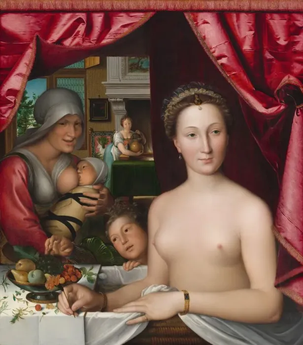 Framed Print : A Lady in Her Bath, c. 1571. Creator: Francois Clouet Framed Print : A Lady in Her Bath, c. 1571. Creator: Francois Clouet