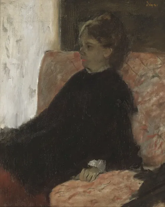 Framed Print : Lady in Black, c1860s. Creator: Edgar Degas Framed Print : Lady in Black, c1860s. Creator: Edgar Degas
