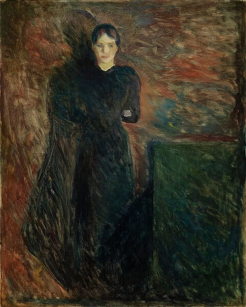 Lady in Black; Portrait of a Lady, 1891. Creator: Edvard Munch