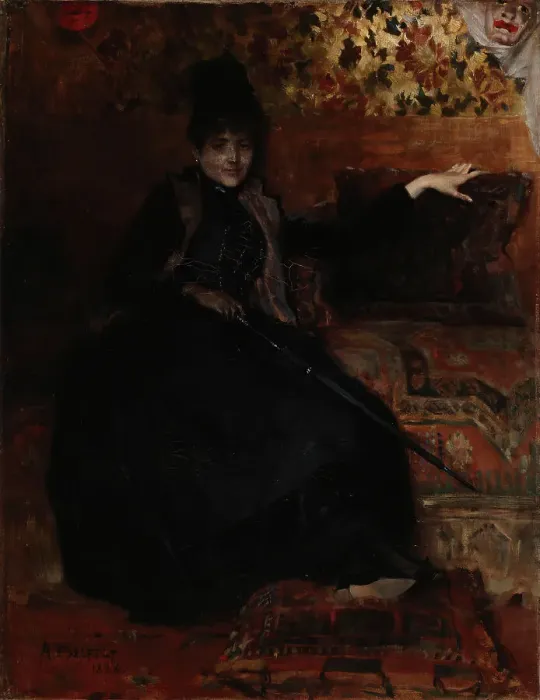 Framed Print : Lady in Black, Thérèse noire, 1886. Creator: Albert Edelfelt Framed Print : Lady in Black, Thérèse noire, 1886. Creator: Albert Edelfelt