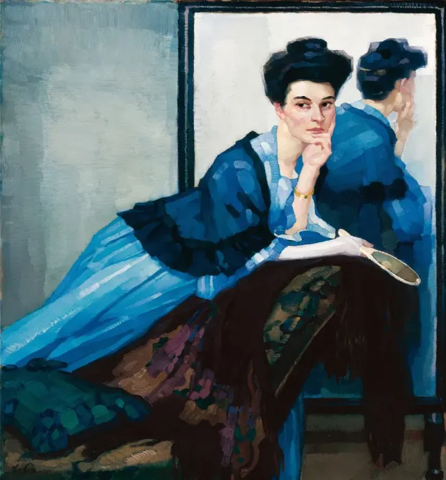 Framed Print : Lady in Blue, 1908 Framed Print : Lady in Blue, 1908