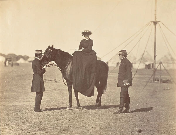 [Lady Canning on her Black Arab and Lord Clyde, Commander in Chief], 1858-61