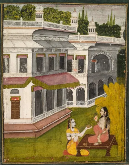 Framed Print : Lady and Her Confidante, c. 1800. Creator: Unknown Framed Print : Lady and Her Confidante, c. 1800. Creator: Unknown