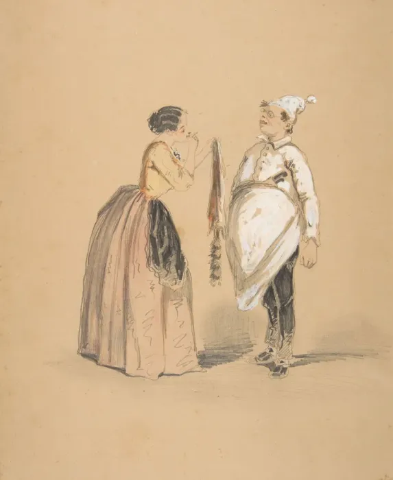Framed Print : A Lady and Her Cook, 19th century. Creator: Anon Framed Print : A Lady and Her Cook, 19th century. Creator: Anon