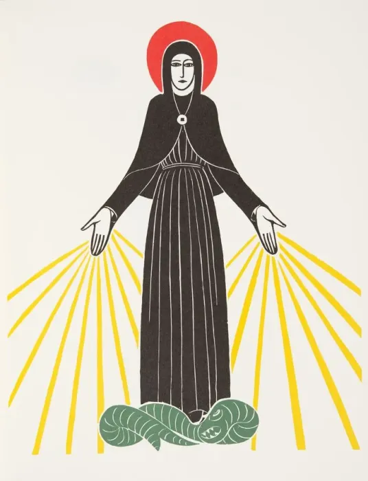 Framed Print : Our Lady of Courdes, 1920 (wood engraving) Framed Print : Our Lady of Courdes, 1920 (wood engraving)