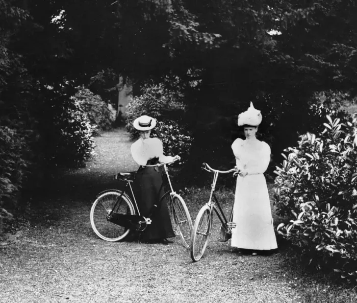 Framed Print : Lady Cyclists is Maderia 1898. Creator: Unknown Framed Print : Lady Cyclists is Maderia 1898. Creator: Unknown