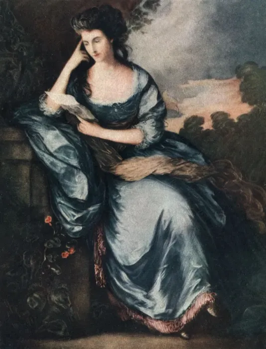 Framed Print : Lady Douglas in the Garden, 18th century (1912). Artist: A James Framed Print : Lady Douglas in the Garden, 18th century (1912). Artist: A James