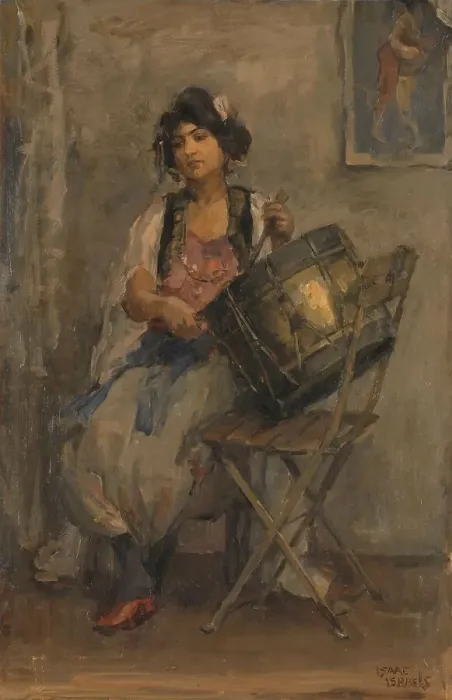 Framed Print : The Lady Drummer, c.1890-c.1910. Creator: Isaac Lazerus Israels Framed Print : The Lady Drummer, c.1890-c.1910. Creator: Isaac Lazerus Israels
