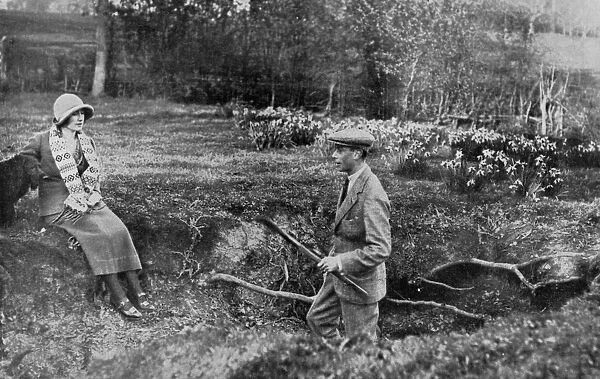 Lady Elizabeth Bowes-Lyon and the Duke of York at her Hertfordshire Home near Welwyn, 1923
