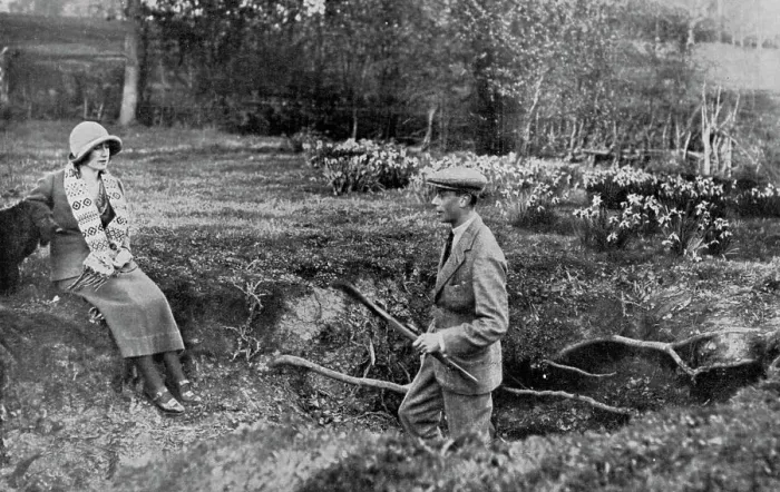 Framed Print : Lady Elizabeth Bowes-Lyon and the Duke of York at her Hertfordshire Home near Welwyn, 1923 Framed Print : Lady Elizabeth Bowes-Lyon and the Duke of York at her Hertfordshire Home near Welwyn, 1923