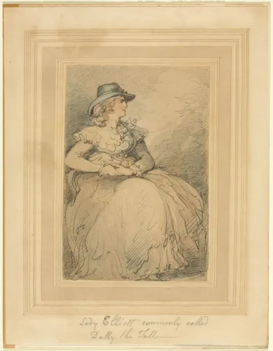 Framed Print : Lady Elliott, Commonly Called Dolly The Tall, 1775 / 1827. Creator: Thomas Rowlandson (British Framed Print : Lady Elliott, Commonly Called Dolly The Tall, 1775 / 1827. Creator: Thomas Rowlandson (British