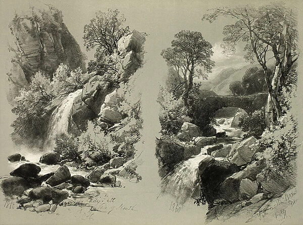 Lady Fall, Vale of Heath, and Fall on the Brent, from Picturesque Selections, 1860