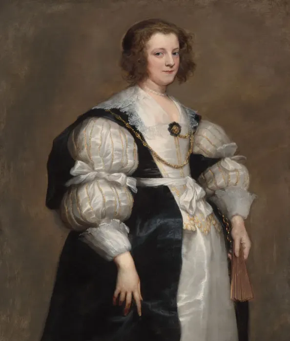Framed Print : Lady with a Fan, c. 1628. Creator: Anthony van Dyck Framed Print : Lady with a Fan, c. 1628. Creator: Anthony van Dyck