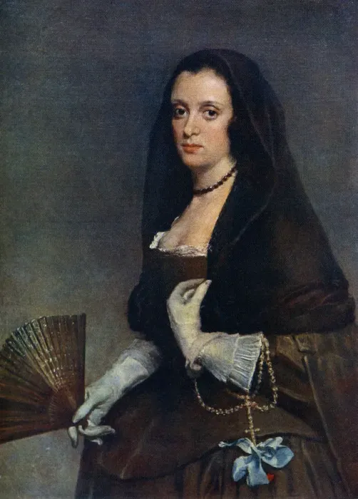 Framed Print : The Lady with a Fan, c1630-1650, (1912). Artist: Diego Velasquez Framed Print : The Lady with a Fan, c1630-1650, (1912). Artist: Diego Velasquez