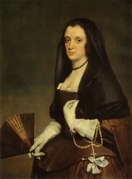 Framed Print : The Lady with a Fan, c1640, (1946). Creator: Diego Velasquez Framed Print : The Lady with a Fan, c1640, (1946). Creator: Diego Velasquez