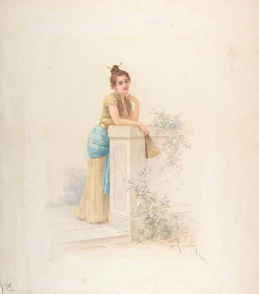Lady with a Fan, n. d Creator: Louis-Robert Cuvillon