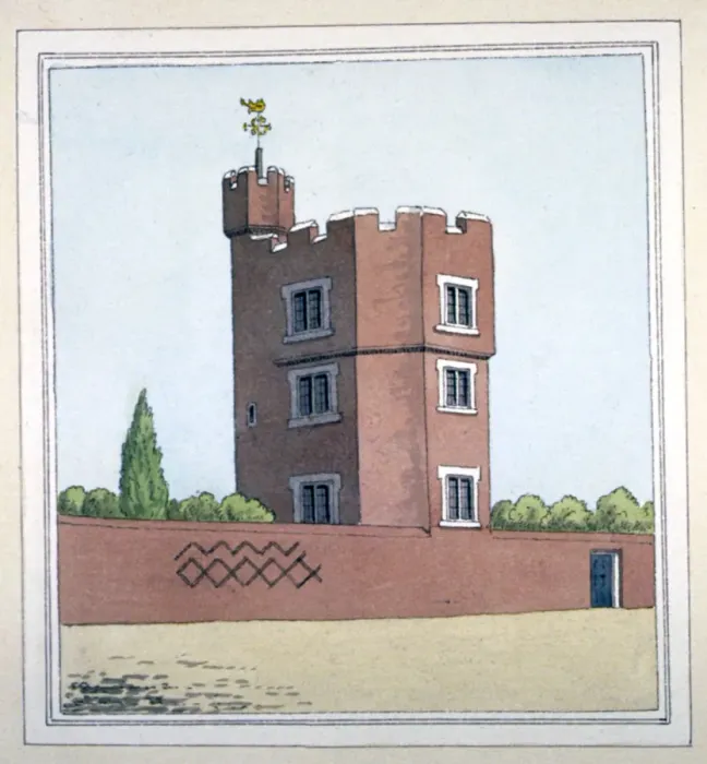 Framed Print : Lady Garrets Tower, Green Street House, East Ham, Newham, London, c1800