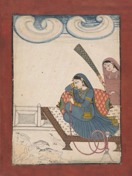 Framed Print : A Lady Gazing at Doves, ca. 1780-1800. Creator: Unknown Framed Print : A Lady Gazing at Doves, ca. 1780-1800. Creator: Unknown