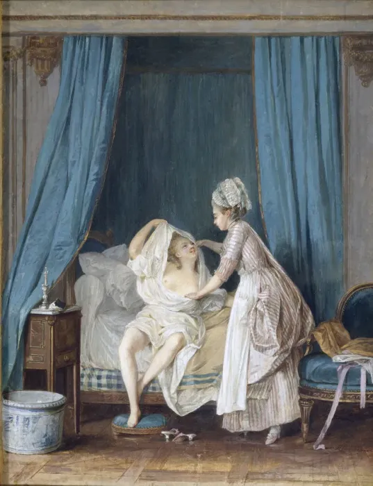 Framed Print : Lady Getting out of Bed, 1776 Framed Print : Lady Getting out of Bed, 1776