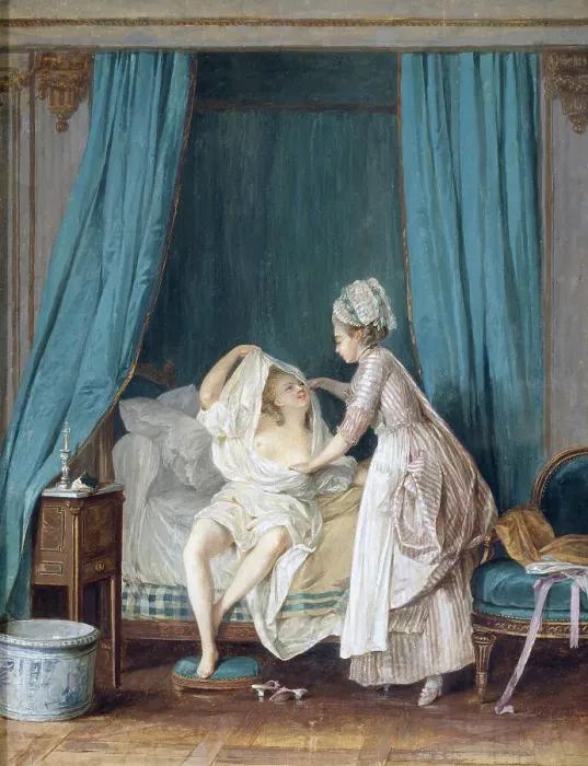 Framed Print : Lady Getting out of Bed, 1776. Creator: Nicolas Lavreince Framed Print : Lady Getting out of Bed, 1776. Creator: Nicolas Lavreince