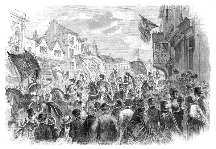 Framed Print : The Lady Godiva procession at Coventry, 1862. Creator: Unknown Framed Print : The Lady Godiva procession at Coventry, 1862. Creator: Unknown