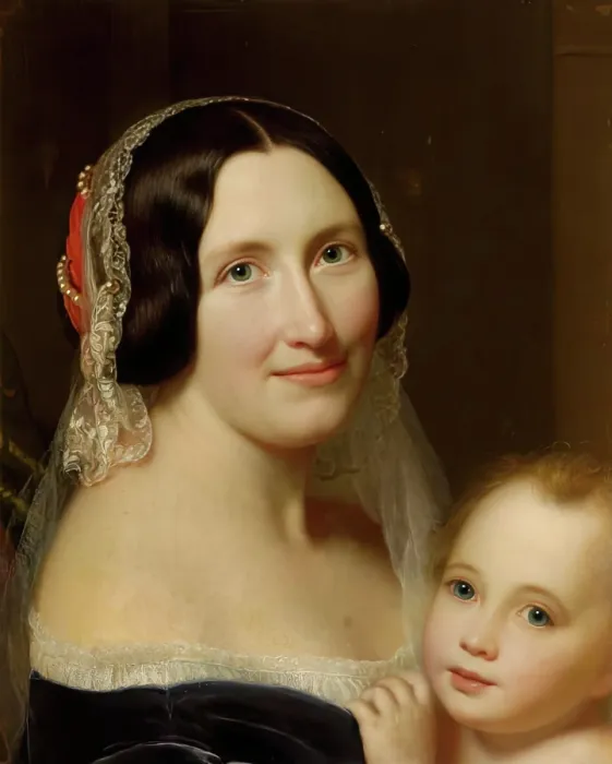 Framed Print : Lady Gordon and her Child, c1858. Creator: John Phillip Framed Print : Lady Gordon and her Child, c1858. Creator: John Phillip