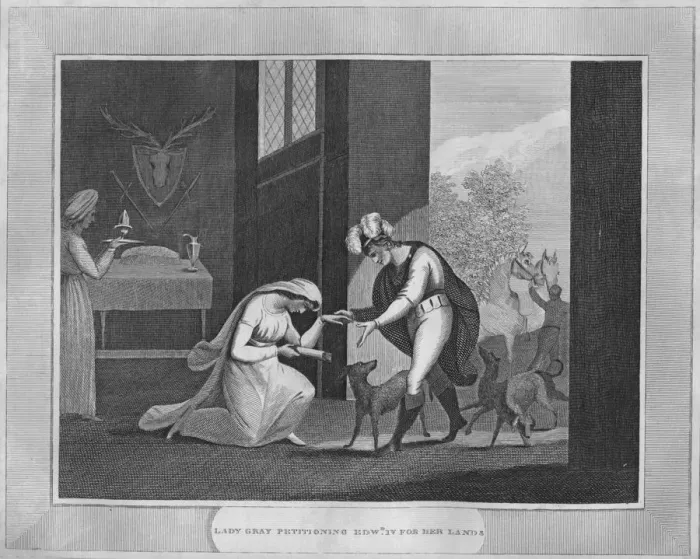 Framed Print : Lady Gray Petitioning Edward IV For Her Lands, 1838 Framed Print : Lady Gray Petitioning Edward IV For Her Lands, 1838