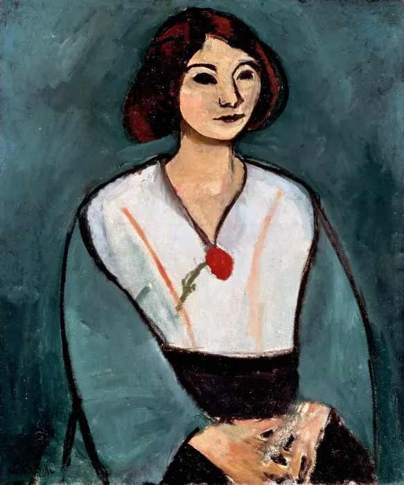 Framed Print : Lady in Green (Woman with a Red Carnation), 1909. Creator: Henri Matisse. Lady in Green (Woman with a Red Carnation), 1909. Creator: Henri Matisse Framed Print : Lady in Green (Woman with a Red Carnation), 1909. Creator: Henri Matisse. Lady in Green (Woman with a Red Carnation), 1909. Creator: Henri Matisse