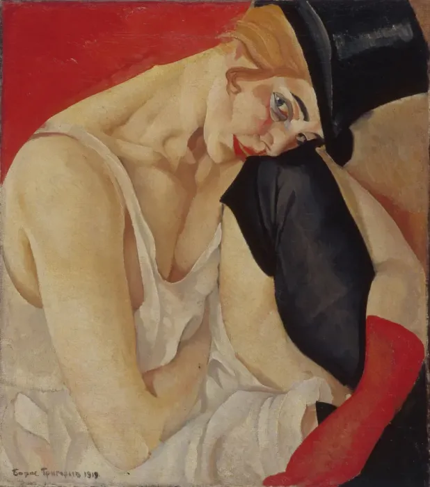 Framed Print : Lady in Top Hat, 1919. Artist: Grigoriev, Boris Dmitryevich (1886-1939) Framed Print : Lady in Top Hat, 1919. Artist: Grigoriev, Boris Dmitryevich (1886-1939)