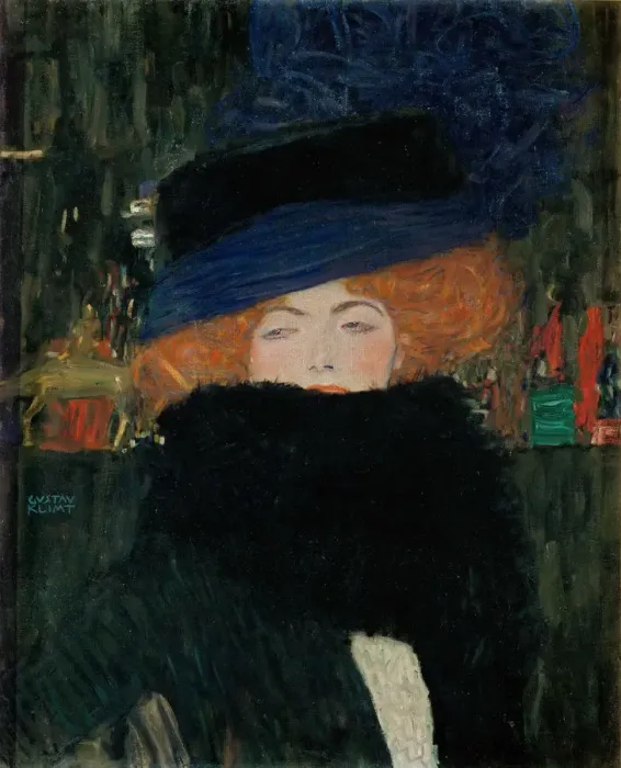 Framed Print : Lady with Hat and Feather Boa, 1909 Framed Print : Lady with Hat and Feather Boa, 1909