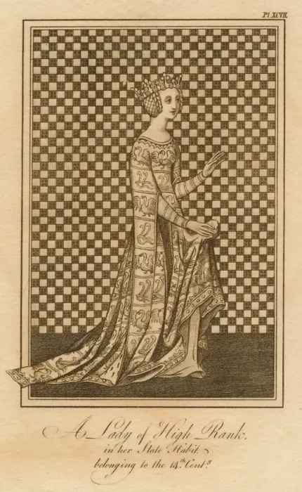 Framed Print : A Lady of High Rank, in her State Habit, belonging to the 14th Century. Creator: Unknown Framed Print : A Lady of High Rank, in her State Habit, belonging to the 14th Century. Creator: Unknown