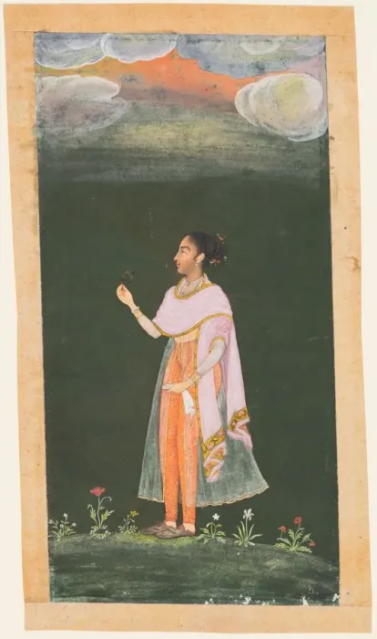 Framed Print : Lady Holding a Flower, c. 1670s-80s. Creator: Unknown