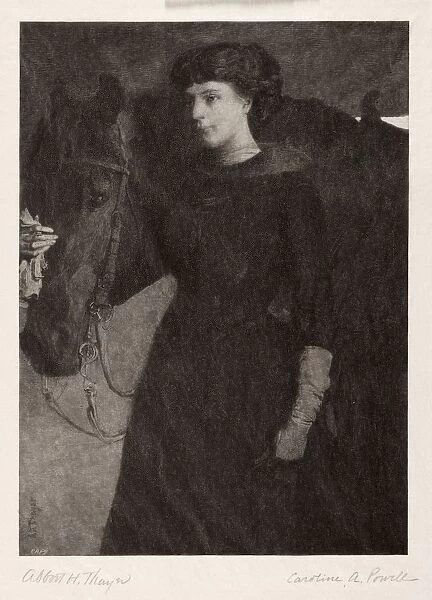 The Lady and Horse, 1887. Creator: Caroline Amelia Powell (American, 1852-1935)