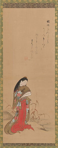 Lady Ise by the Riverbank, late 18th century. Creator: Nishikawa Sukenobu