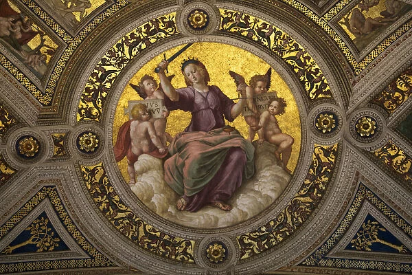 Lady Justice (Fresco in Stanza della Segnatura. Artist: Raphael (1483-1520)