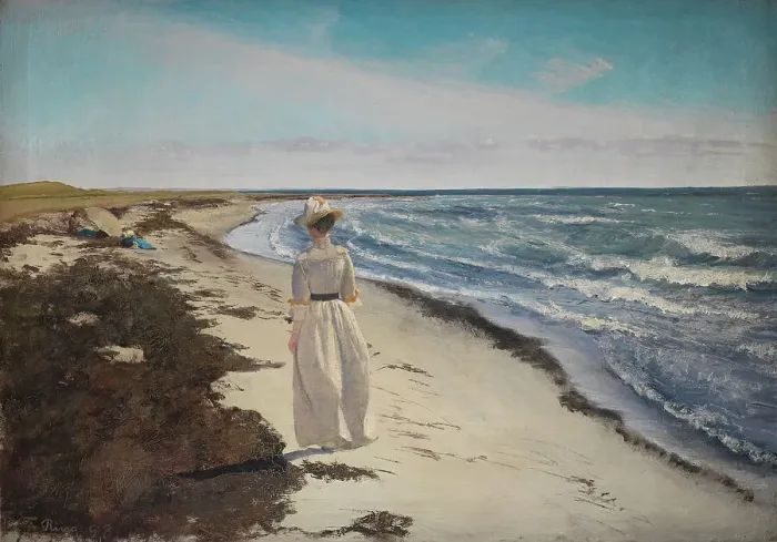 Framed Print : Lady at Karrebæksminde Beach, Zealand, 1898. Creator: Laurits Andersen Ring Framed Print : Lady at Karrebæksminde Beach, Zealand, 1898. Creator: Laurits Andersen Ring