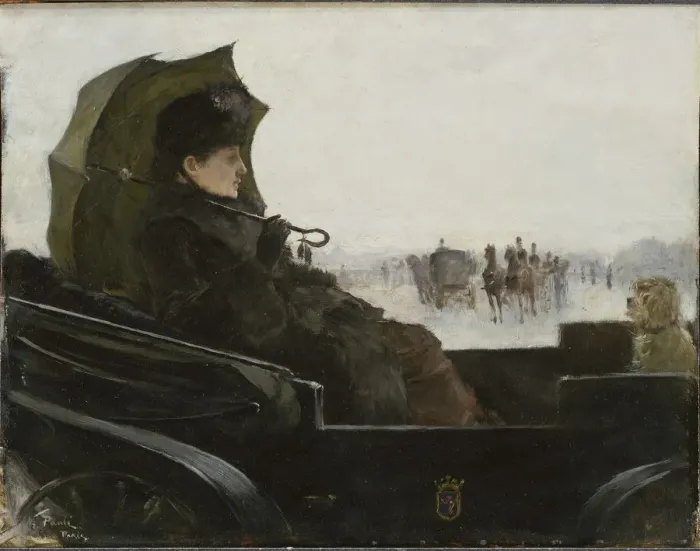 Framed Print : Lady in a landau carriage, Paris, 1882-1883 Framed Print : Lady in a landau carriage, Paris, 1882-1883