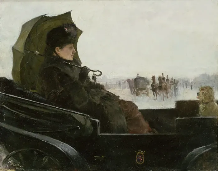Framed Print : Lady in a Landau. Motif from Paris, between c.1881 and c.1883. Creator: Georg Pauli Framed Print : Lady in a Landau. Motif from Paris, between c.1881 and c.1883. Creator: Georg Pauli